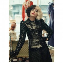 Cruella Emma Stone Black Leather Jacket